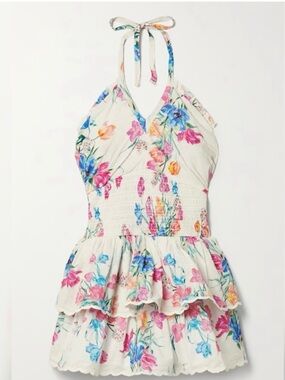 LoveShackFancy Aqua Halter Dress